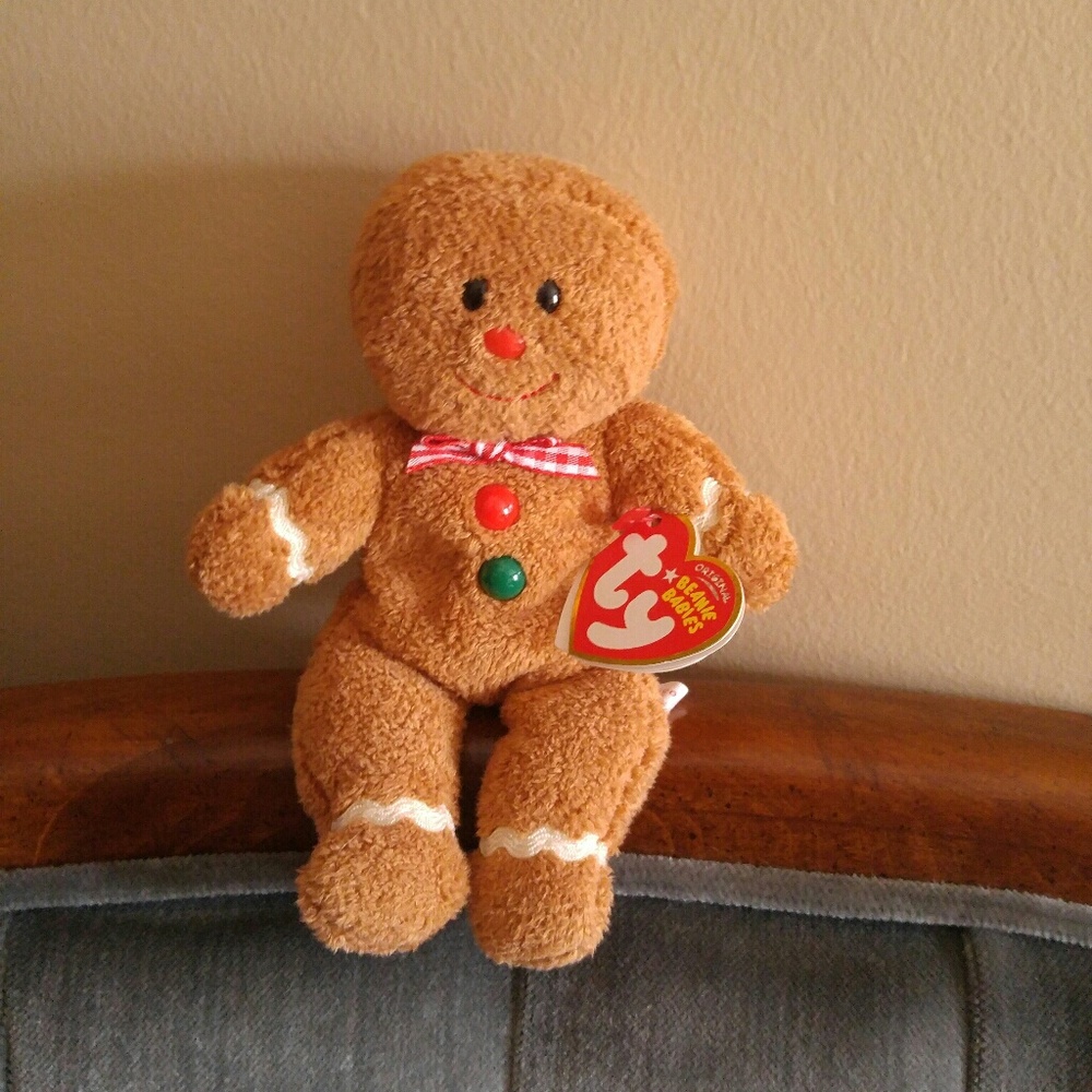 Mini gingerbread man beanie baby